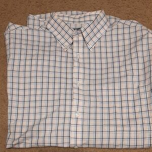 Izod Men's Blue and White Plaid Shirt